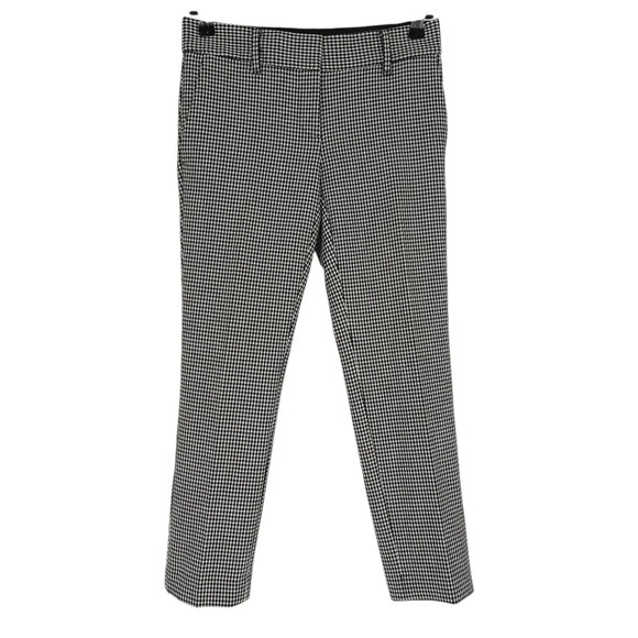 Ann Taylor Devin Fit Dress Pants Black Houndstooth Ankle Pant Petite - Picture 1 of 6